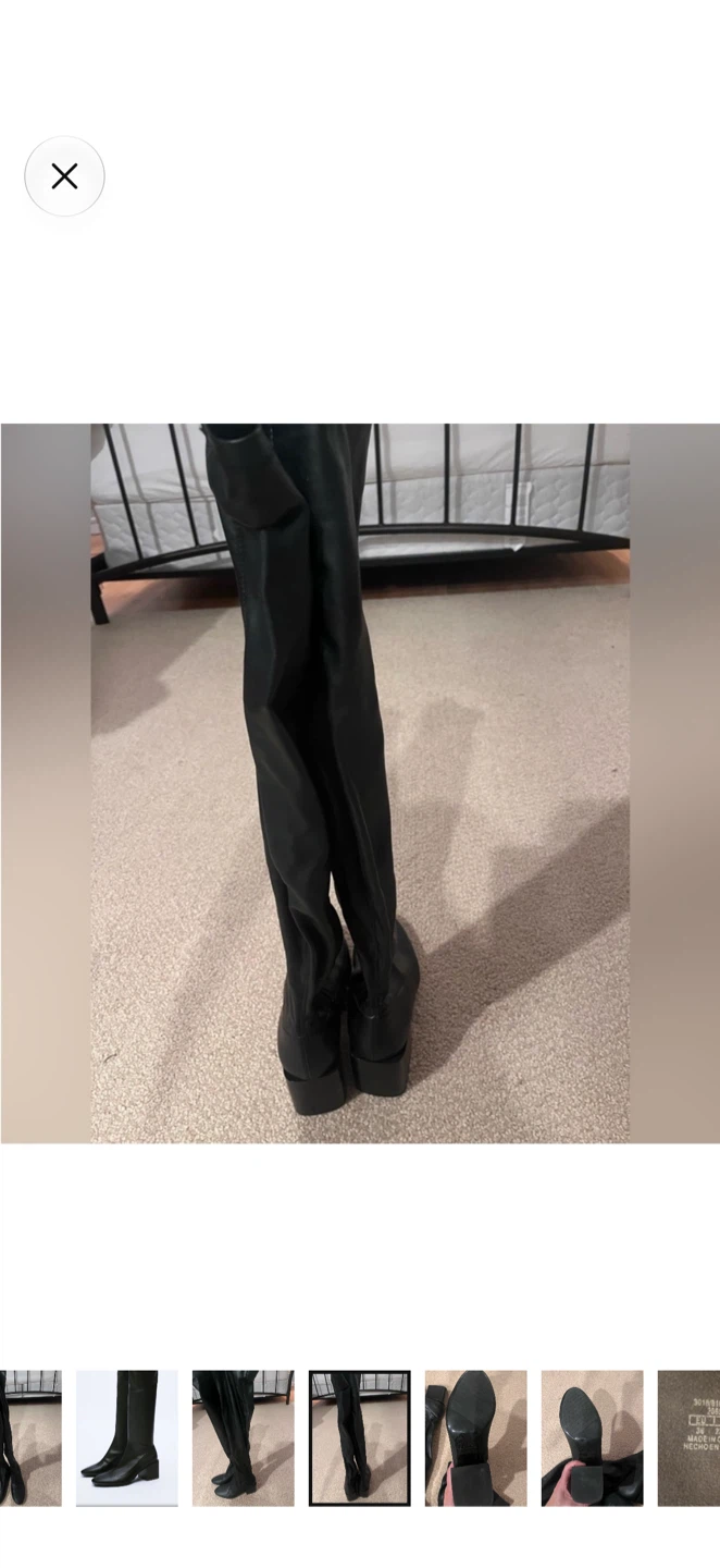 Zara Black Over-the-Knee Boots Size 36 - photo 3