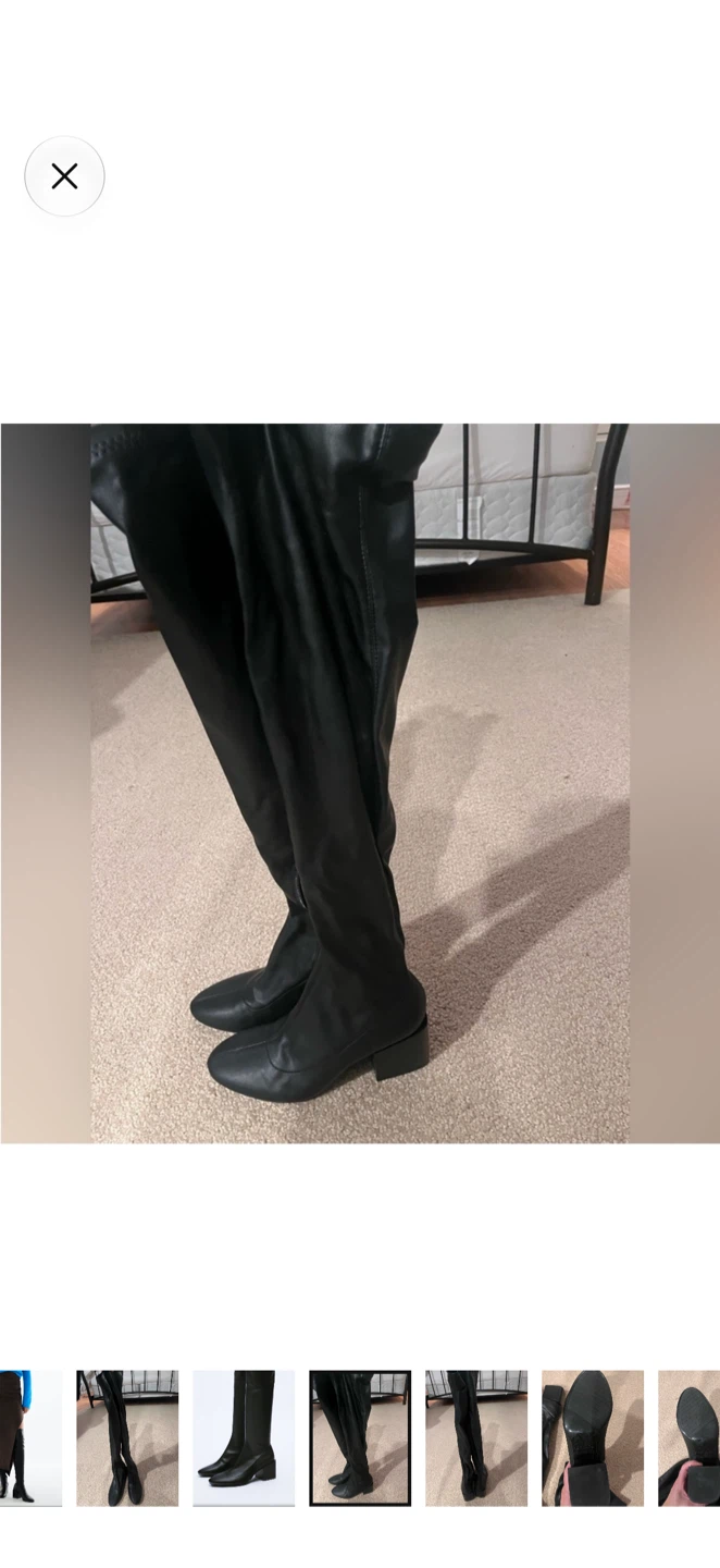 Zara Black Over-the-Knee Boots Size 36 - photo 4