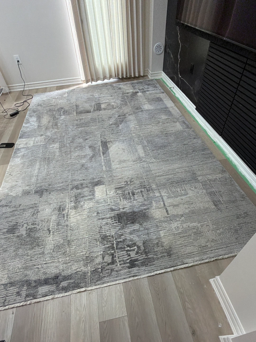 Grey Abstract Area Rug