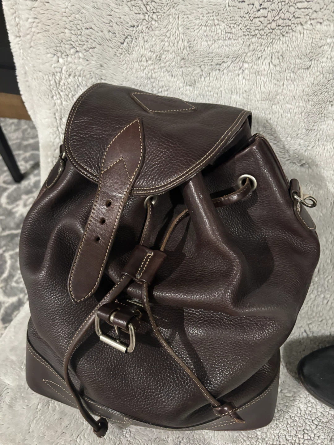 Fossil Leather Drawstring Backpack - photo 3