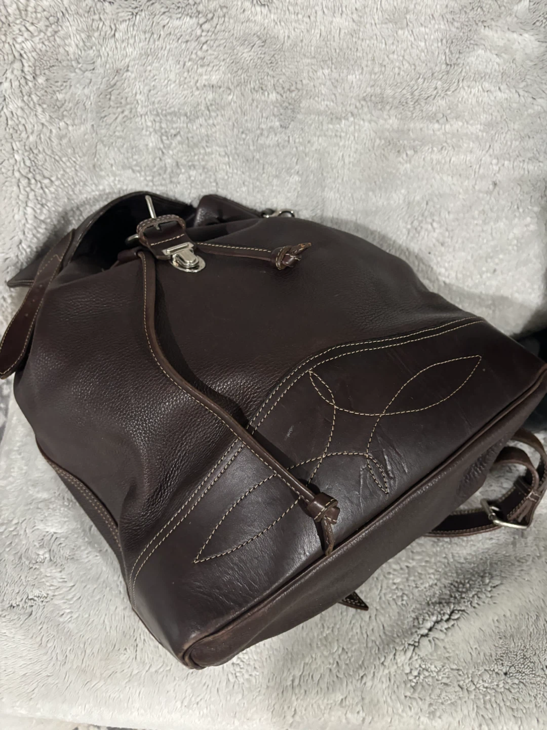 Fossil Leather Drawstring Backpack - photo 5