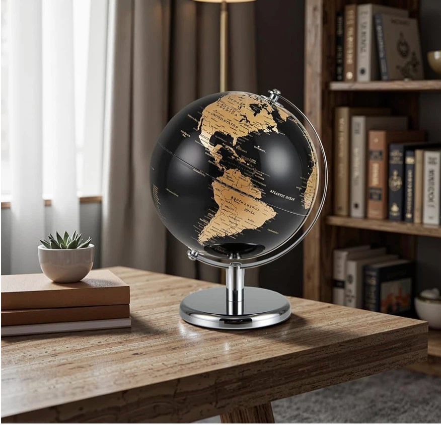 Desktop Globe 14cm Black and Gold - photo 2