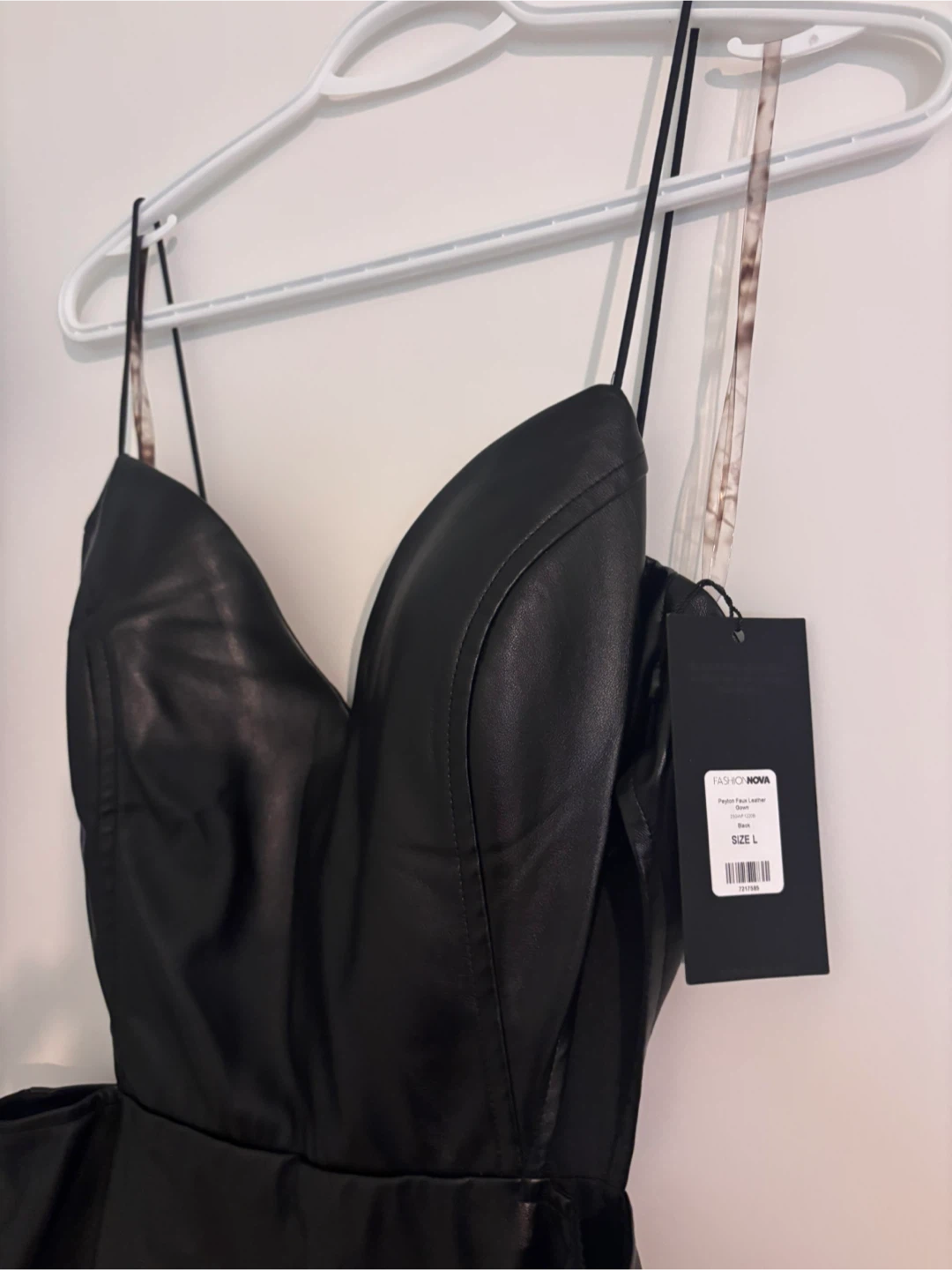 Fashion Nova Peyton Faux Leather Gown