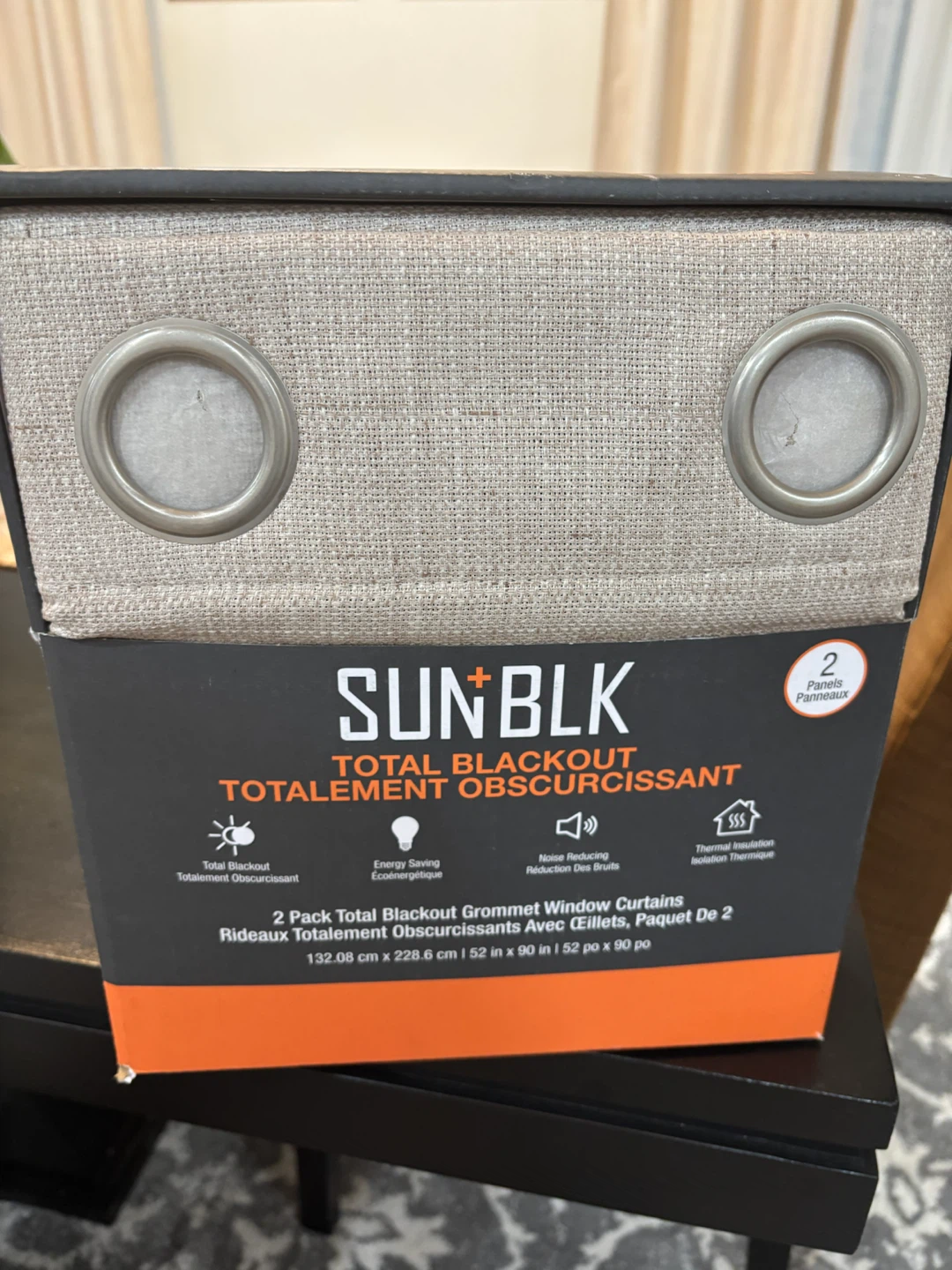 SUN+BLK Total Blackout Grommet Curtains - 2 Pack - photo 2
