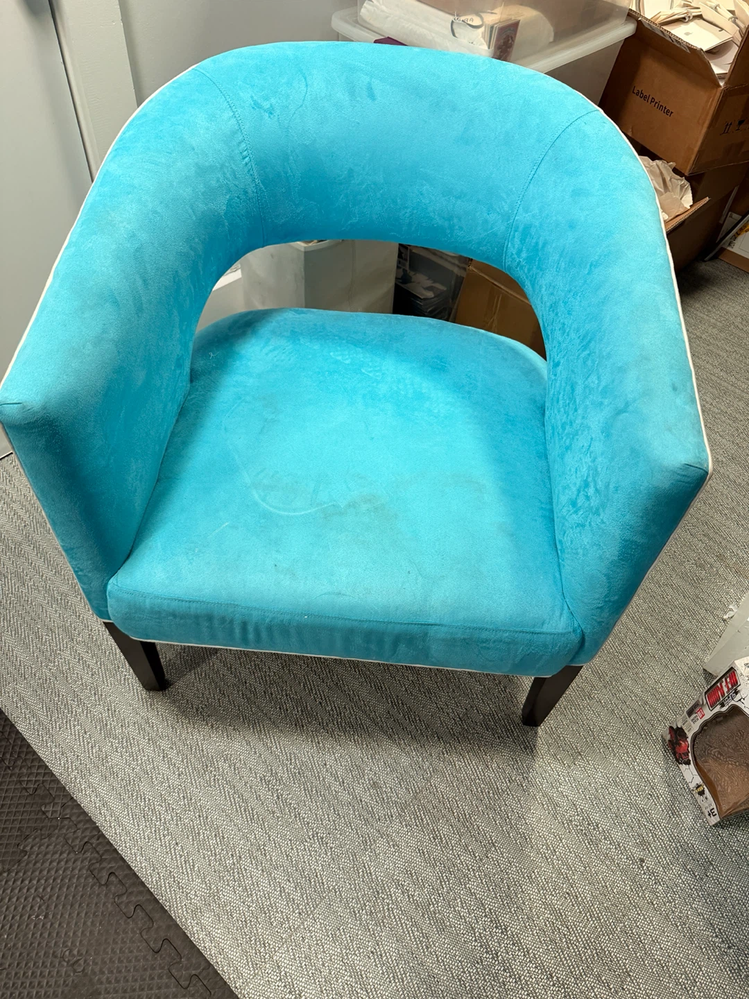 2 of Elegant office Velvet Bright Blue Accent Chair