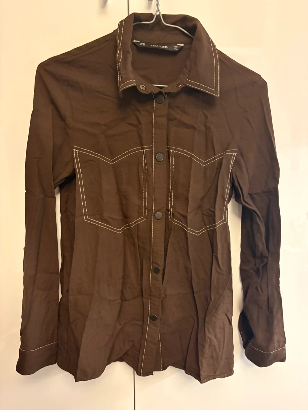 ZARA BASIC Brown Shirt XS