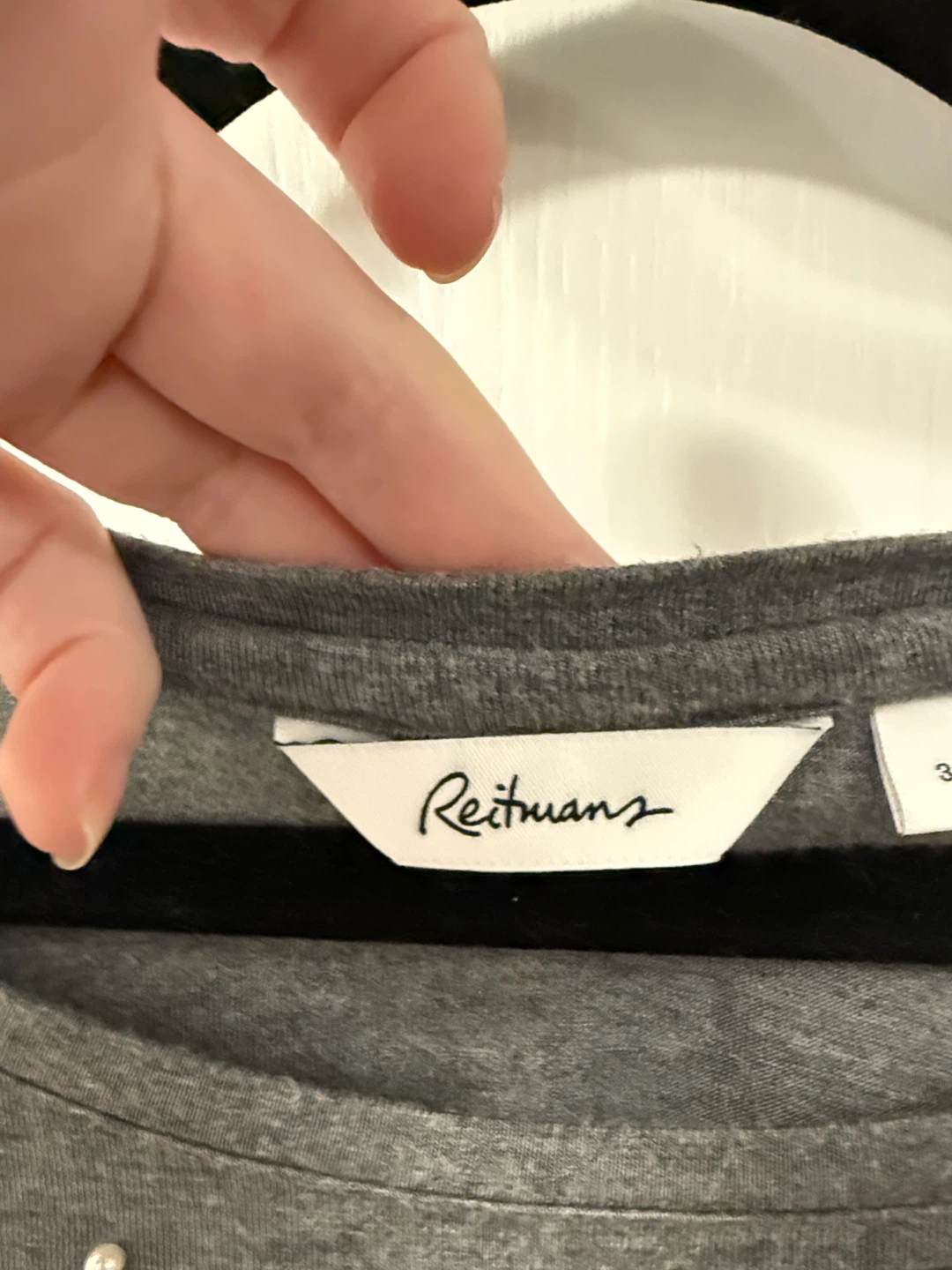 Reitmans Grey Embellished Short Sleeve Top - photo 5