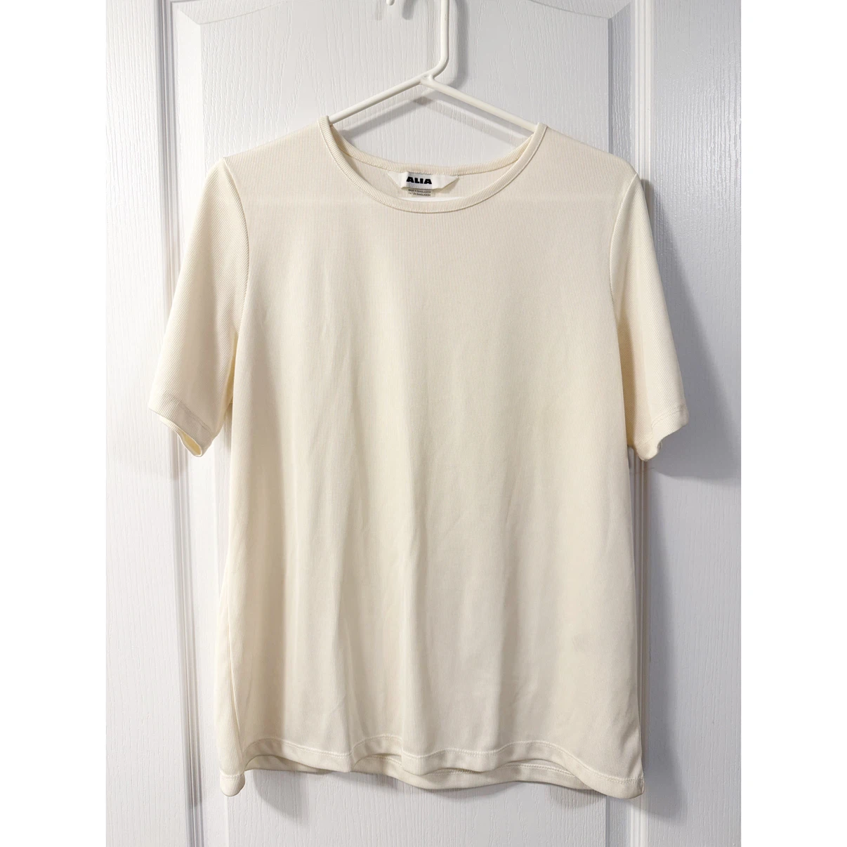 Alia Cream Ribbed T-Shirt