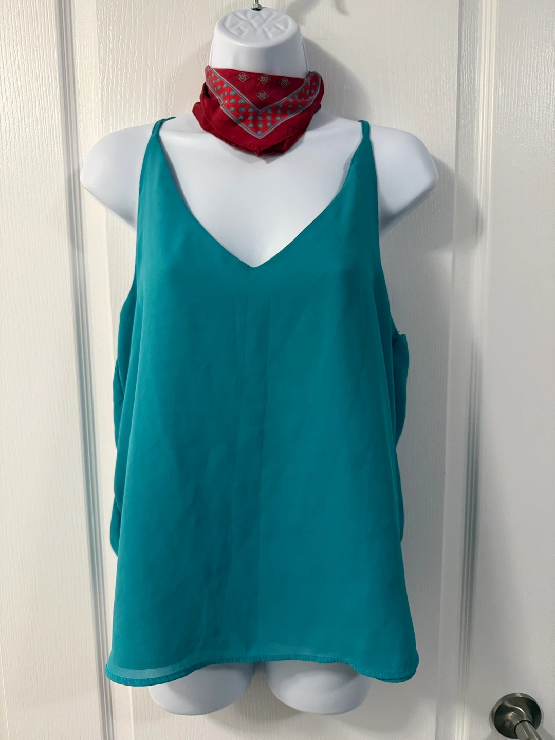 Ardene Tank Top Cami Blouse Green Teal Polyester Size Medium