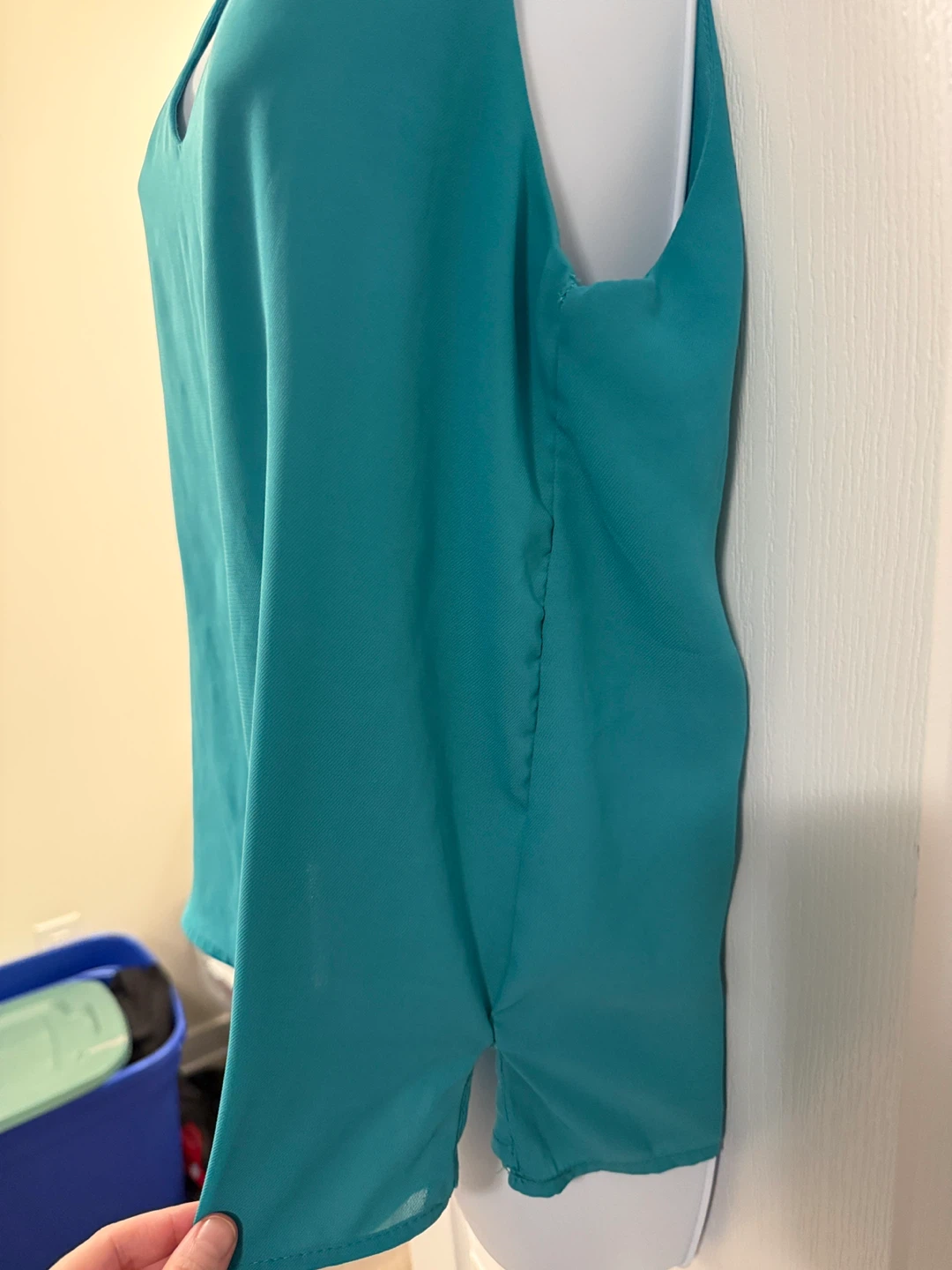 Ardene Tank Top Cami Blouse Green Teal Polyester Size Medium - photo 2