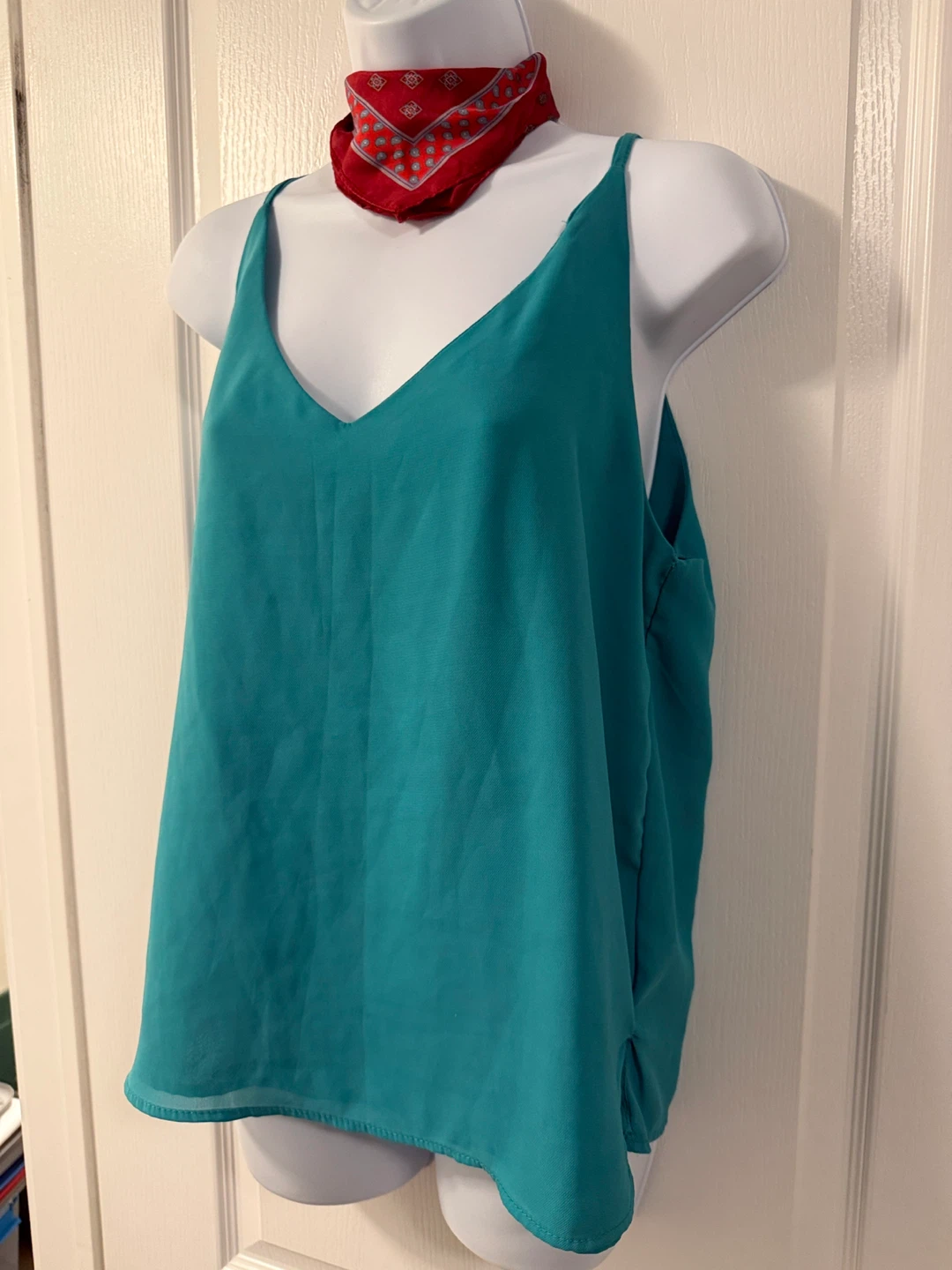 Ardene Tank Top Cami Blouse Green Teal Polyester Size Medium - photo 3