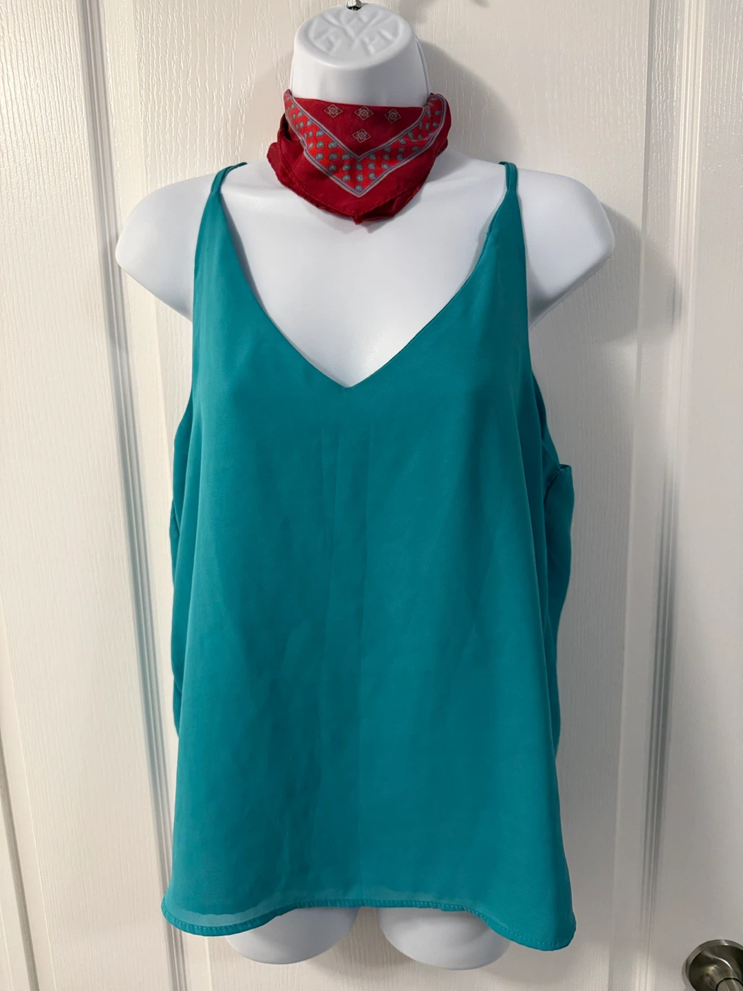Ardene Tank Top Cami Blouse Green Teal Polyester Size Medium - photo 4