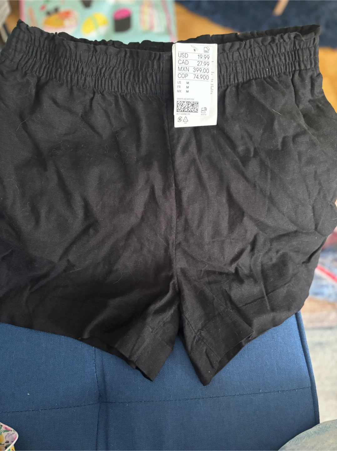 H&M Black Linen Blend Shorts - photo 2