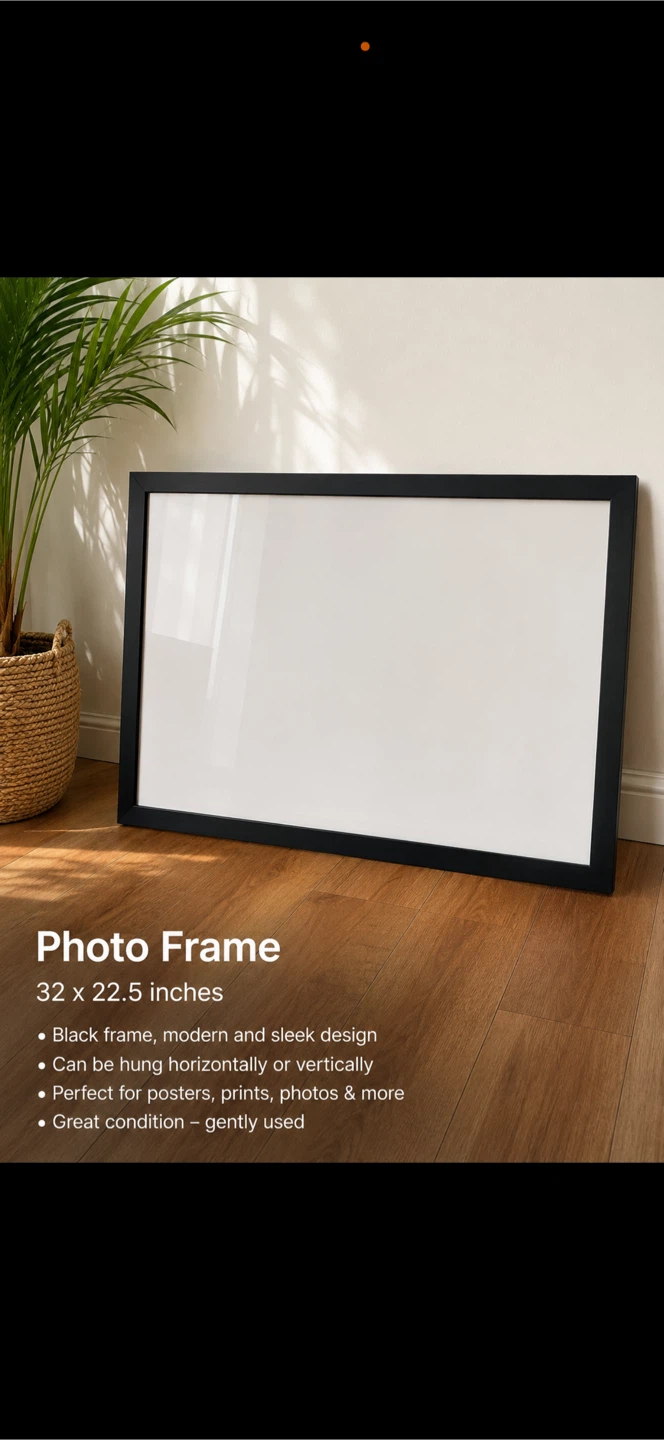 Black Photo Frame 32 x 22.5 inches