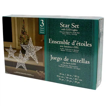 Outdoor Christmas Decor - 3 Star Set from Costco - photo 2