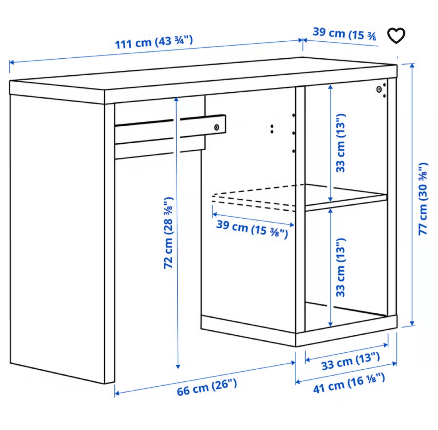 White IKEA KALLAX desk - photo 4