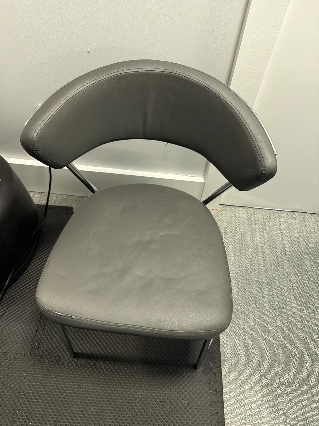 Set of 6 Grey Bar Stools 3 high and 3 low