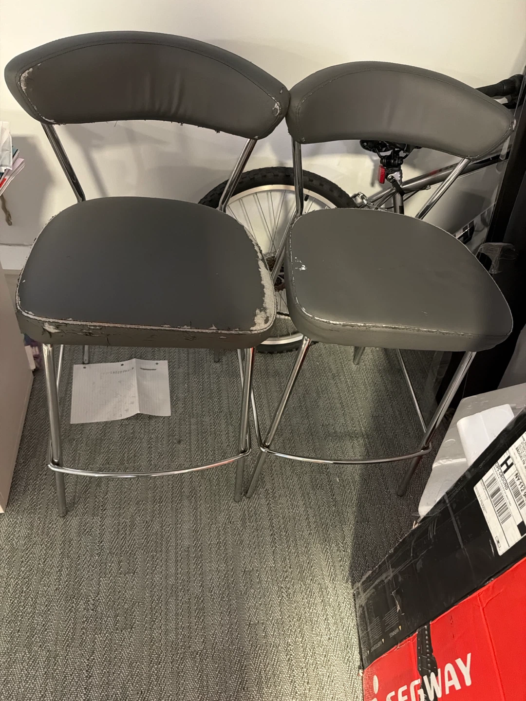 Set of 6 Grey Bar Stools 3 high and 3 low - photo 2