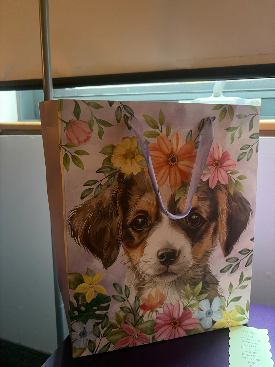 Floral Puppy Gift Bag