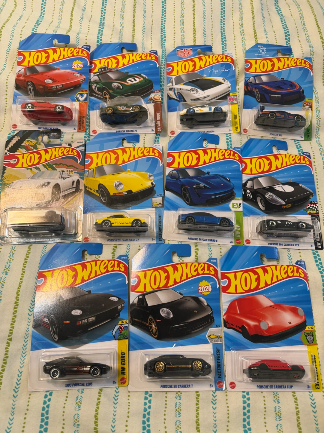 Set of 11 Hot Wheels Porsche Diecast Models
