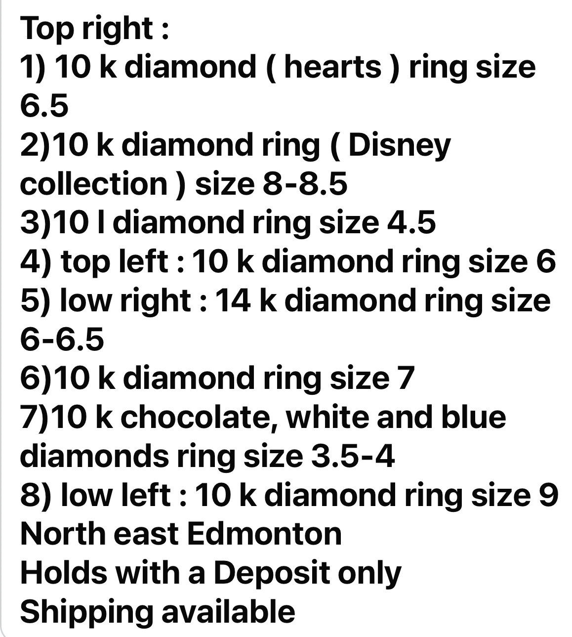 10 k -14 k diamond rings -350 dollars each - photo 5