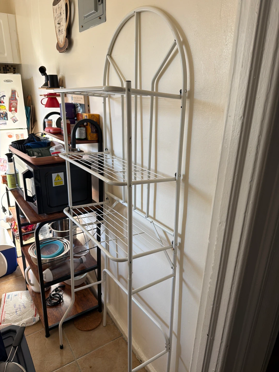 White Metal Three-Tier Bathroom Shelf Unit - photo 2