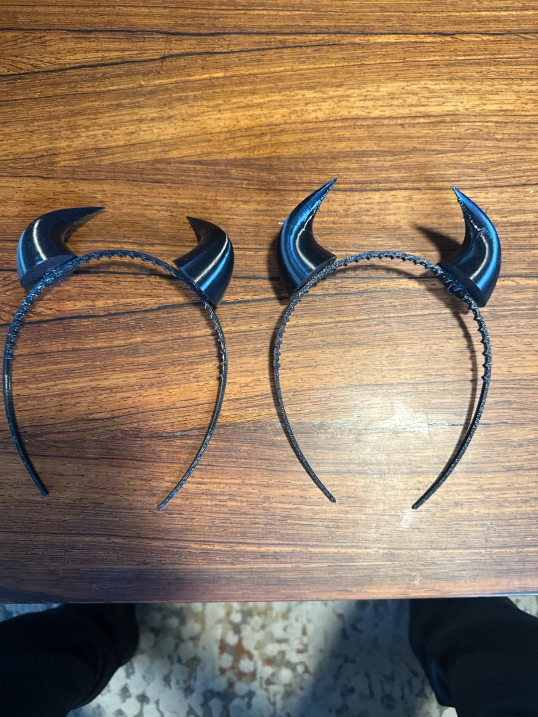 Two Black Devil Horn Headbands