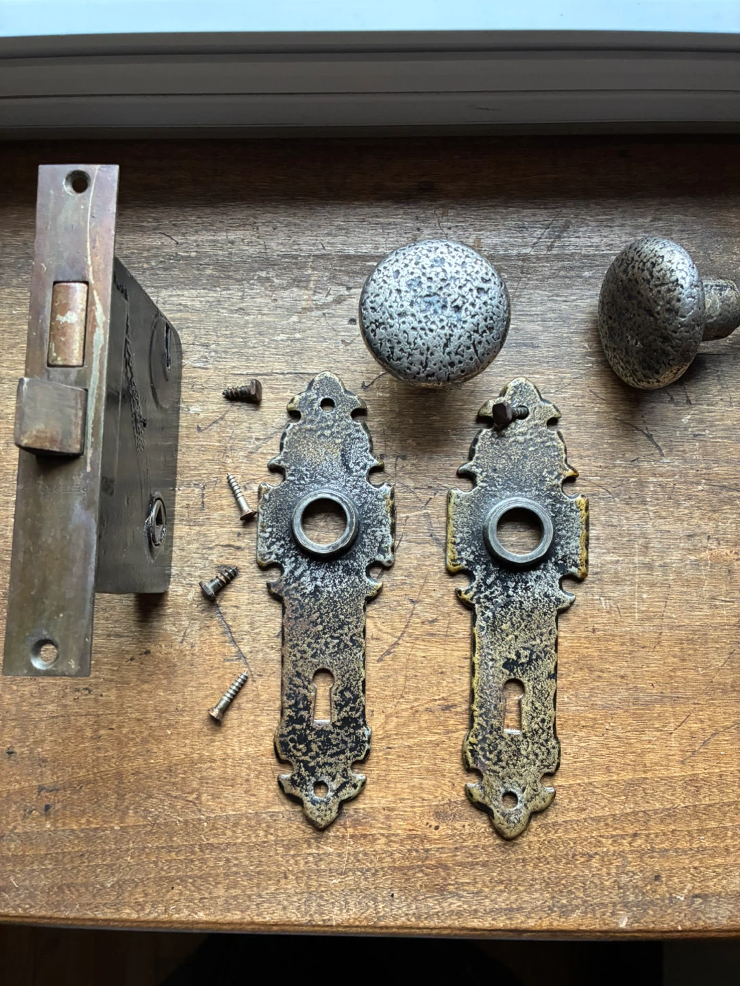 Vintage Peterboro Door Knobs & Mortise Lock Arts & Crafts Deco - photo 3