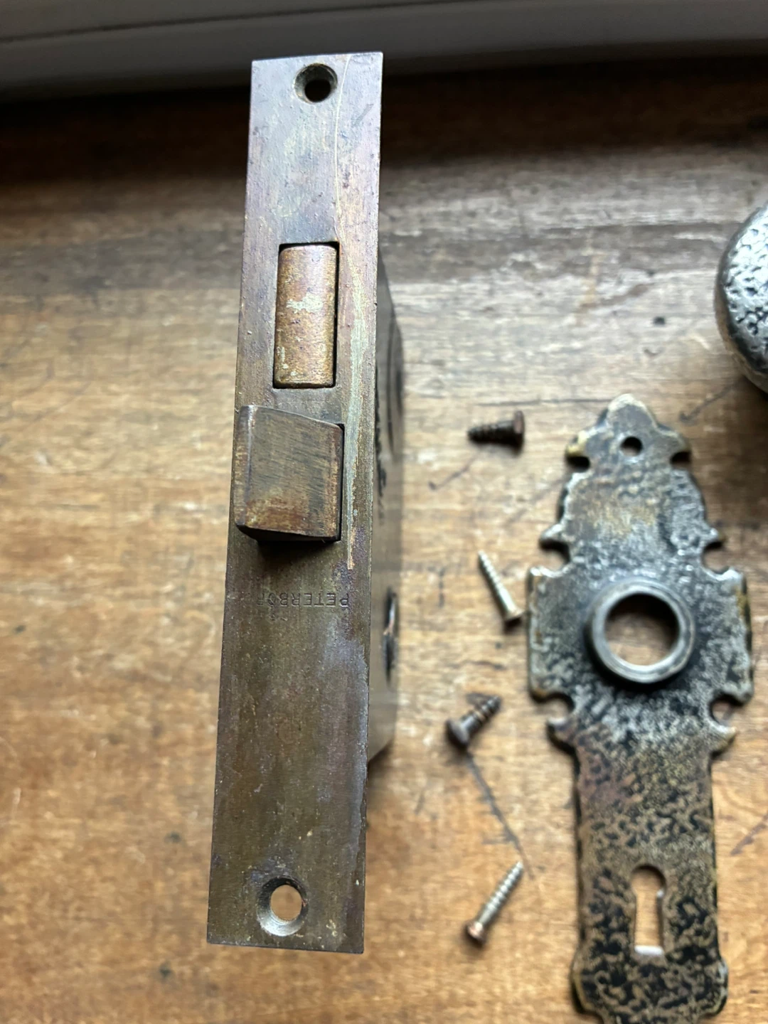 Vintage Peterboro Door Knobs & Mortise Lock Arts & Crafts Deco - photo 4