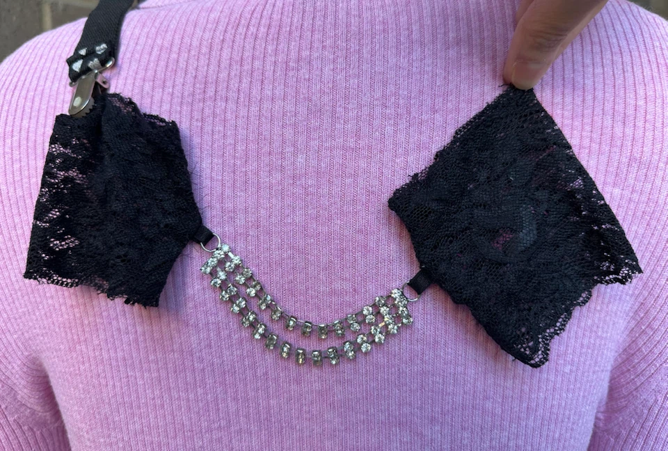 Dreamgirl Rhinestone Black Lace Handcuffs Accessory - photo 2