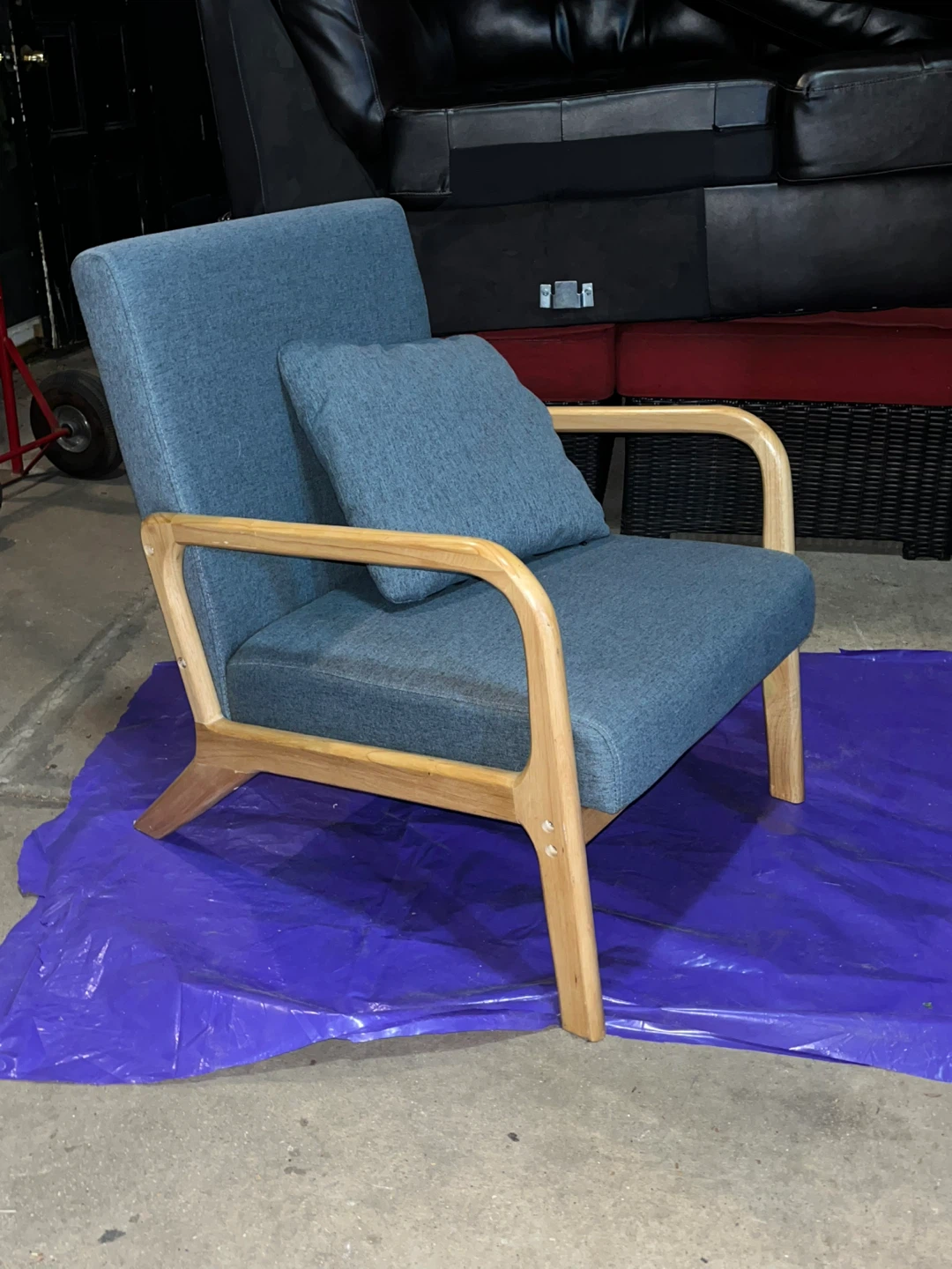 Mid-Century Style Wooden Armchair