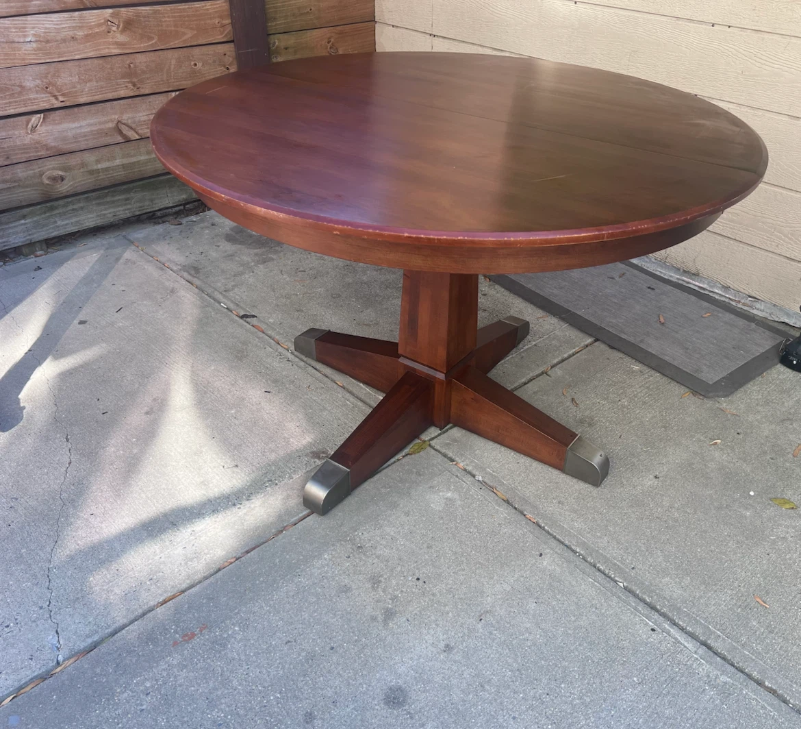 Round vintage Wooden Dining Table. Mesa para comedor. - photo 4