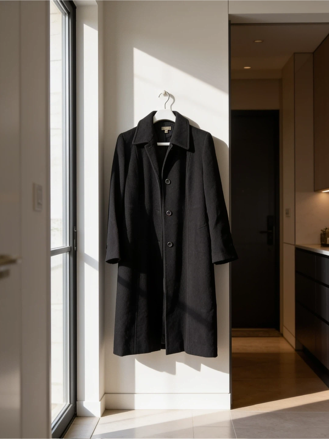 Biba Black Long Wool Coat