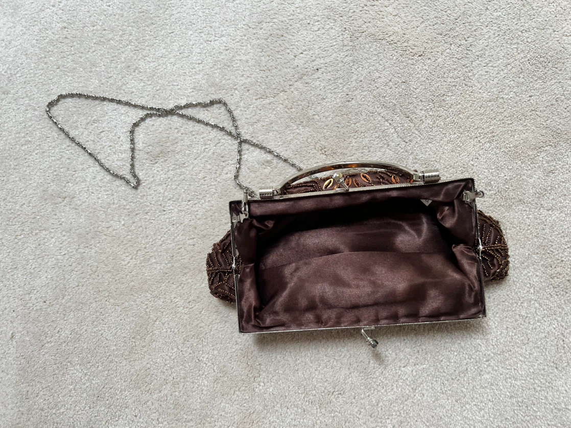 Brown Beaded Evening Clutch - photo 2