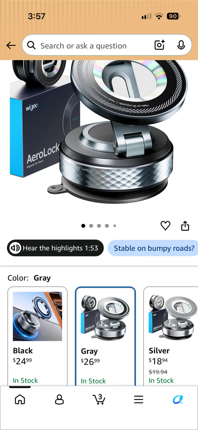 Brand New AeroLock Vacuum Magnetic Car Phone Holder - photo 3