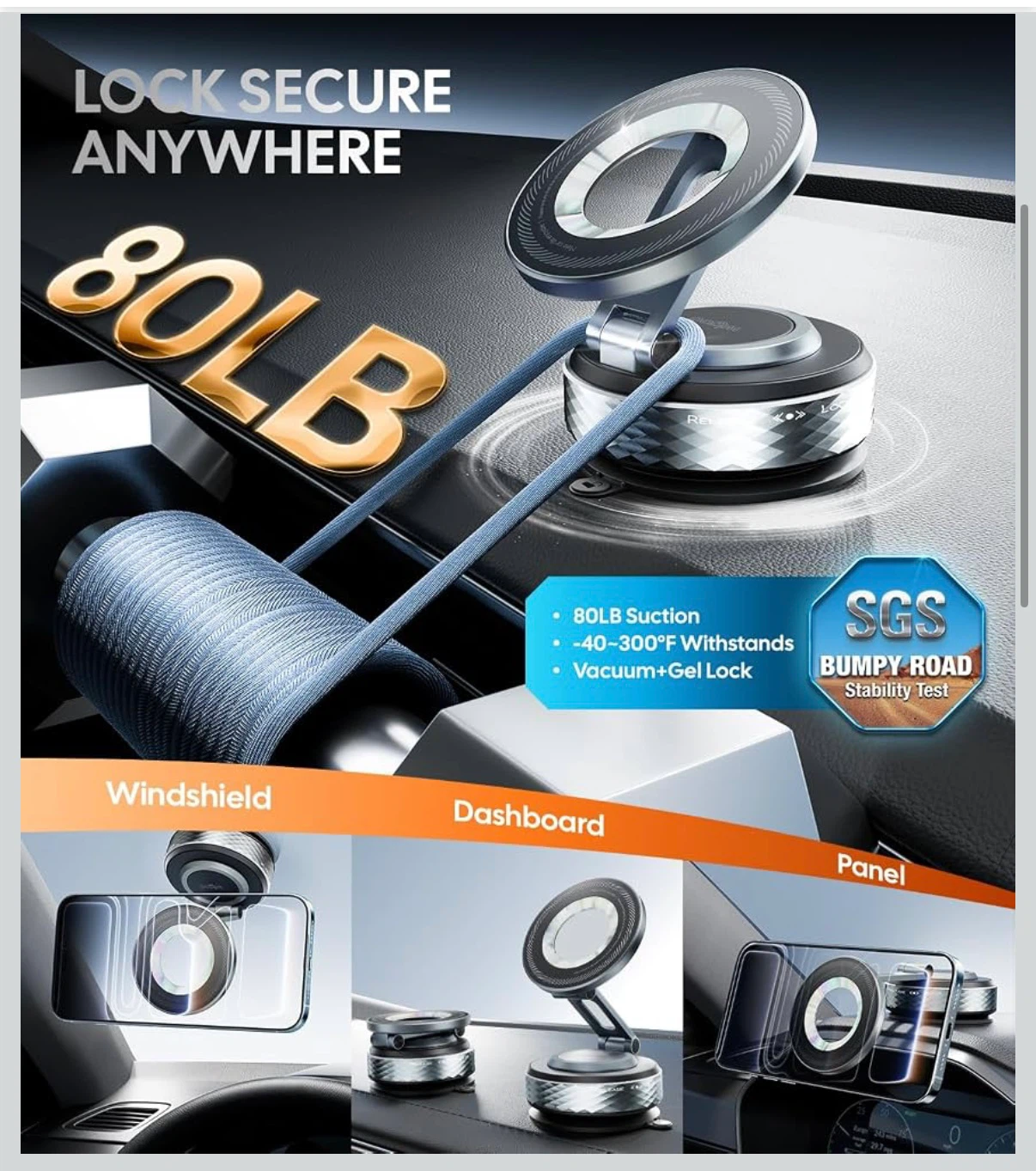 Brand New AeroLock Vacuum Magnetic Car Phone Holder - photo 5