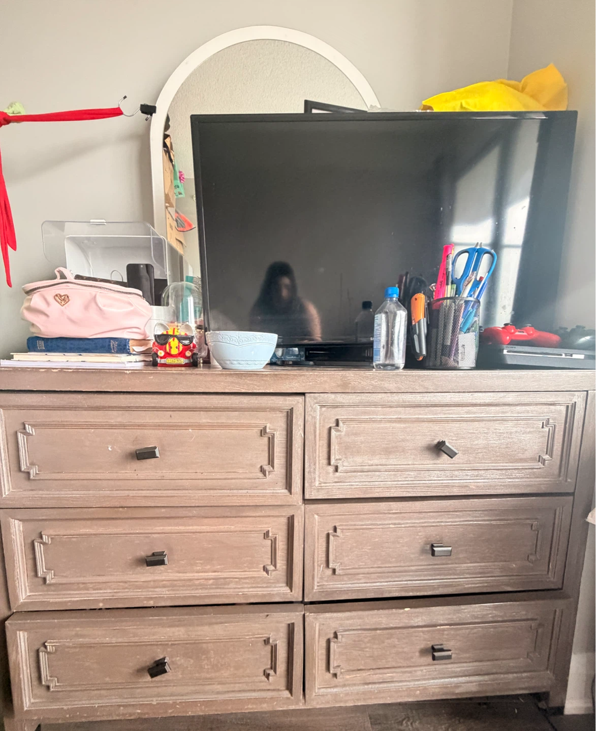 Wooden Dresser with Six Drawers