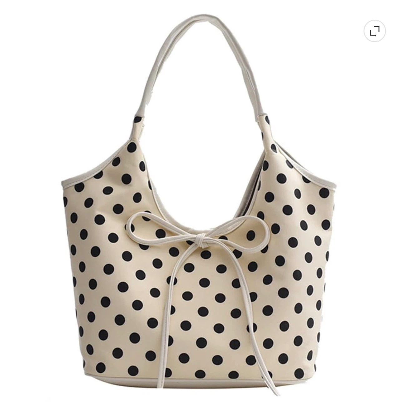 Polka Dot Shoulder Bag with Bow Detail