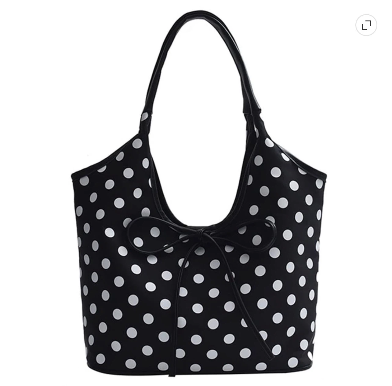 Polka Dot Shoulder Bag with Bow Detail - photo 2