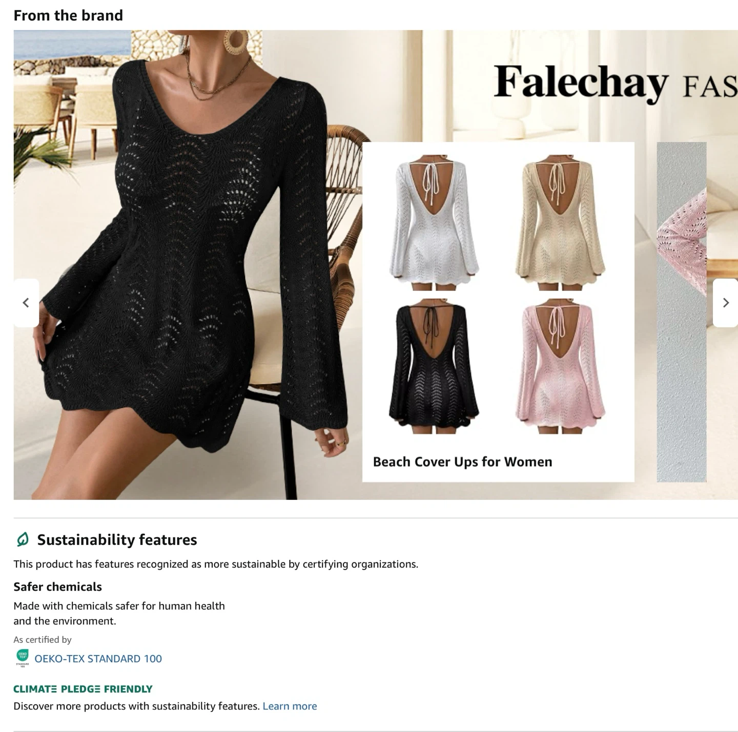 New Crochet Swimsuit Coverup - Black, Size XL