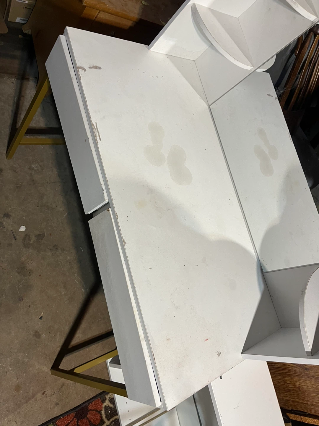 White Vanity Table with Mirror and Shelves - photo 2