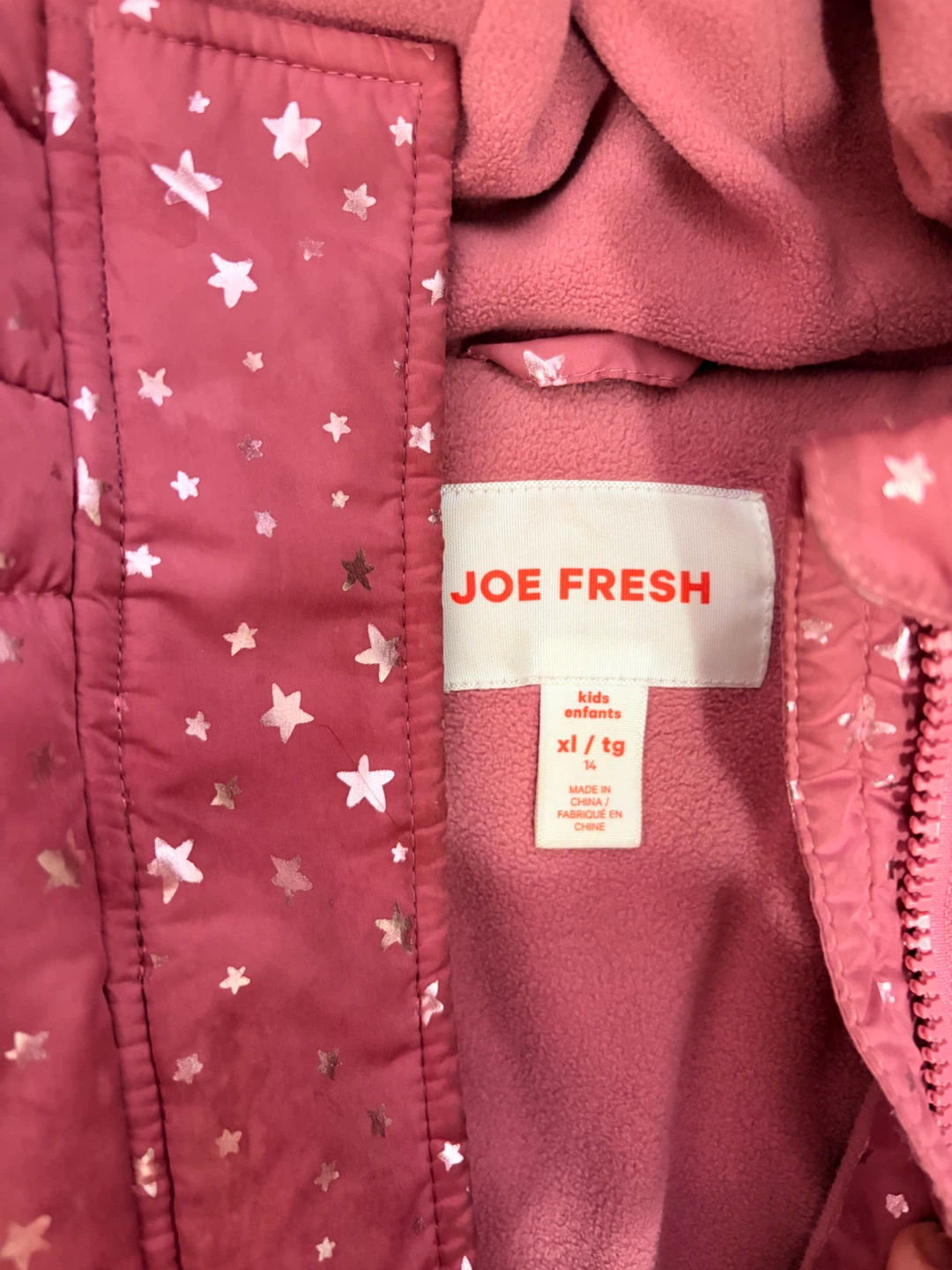 Joe Fresh Kids Puffer Jacket - Pink Star Print - photo 2