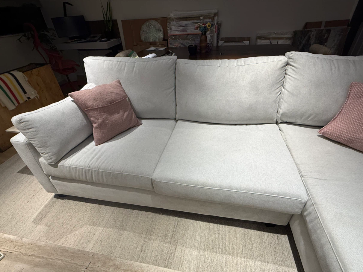 Light Grey Sectional Sofa with Chaise - photo 3