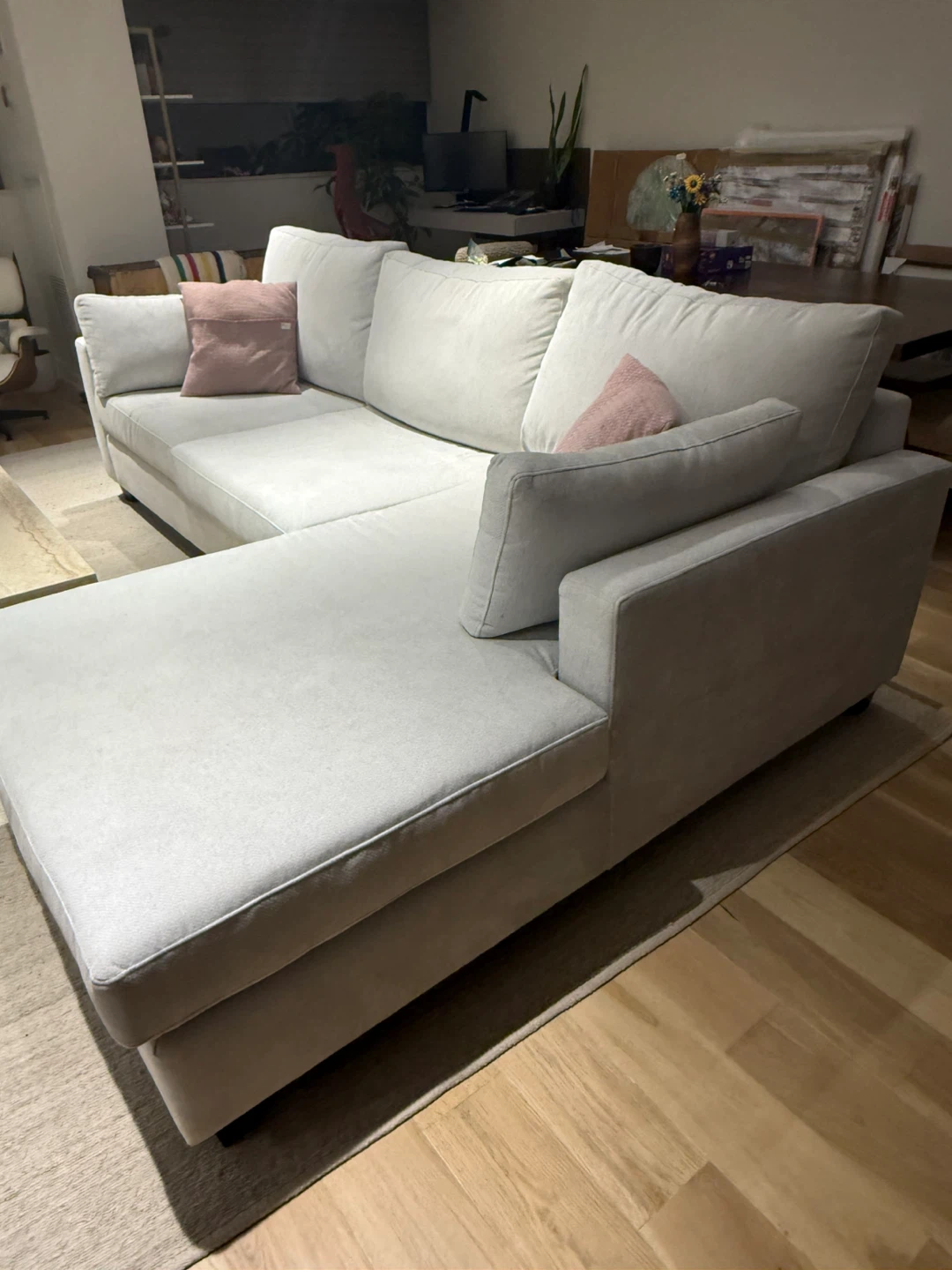 Light Grey Sectional Sofa with Chaise - photo 4