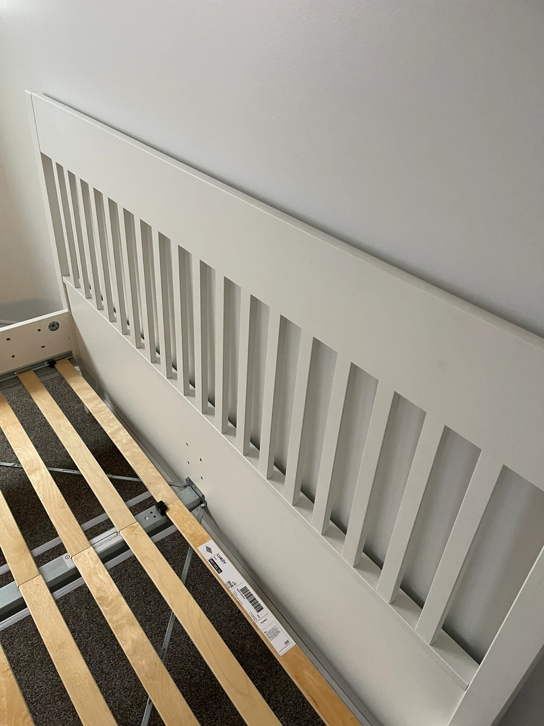 IKEA White Bed Frame with Luroy Slats - photo 2