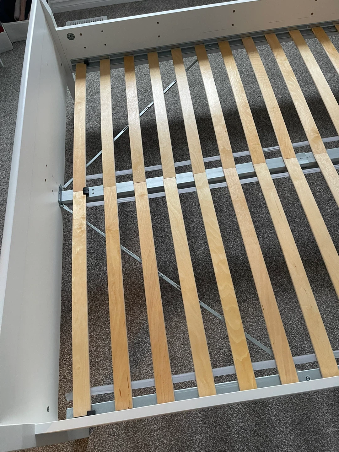 IKEA White Bed Frame with Luroy Slats - photo 4