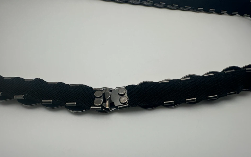 Black Elastic Metal Disc Waist Belt - photo 2