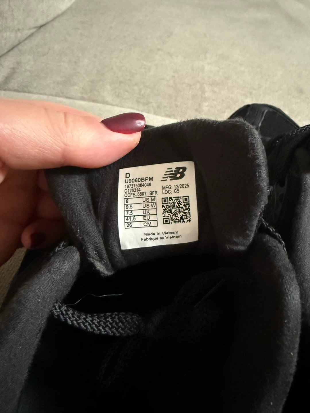 New Balance 9060 Triple Black Sneakers - photo 2