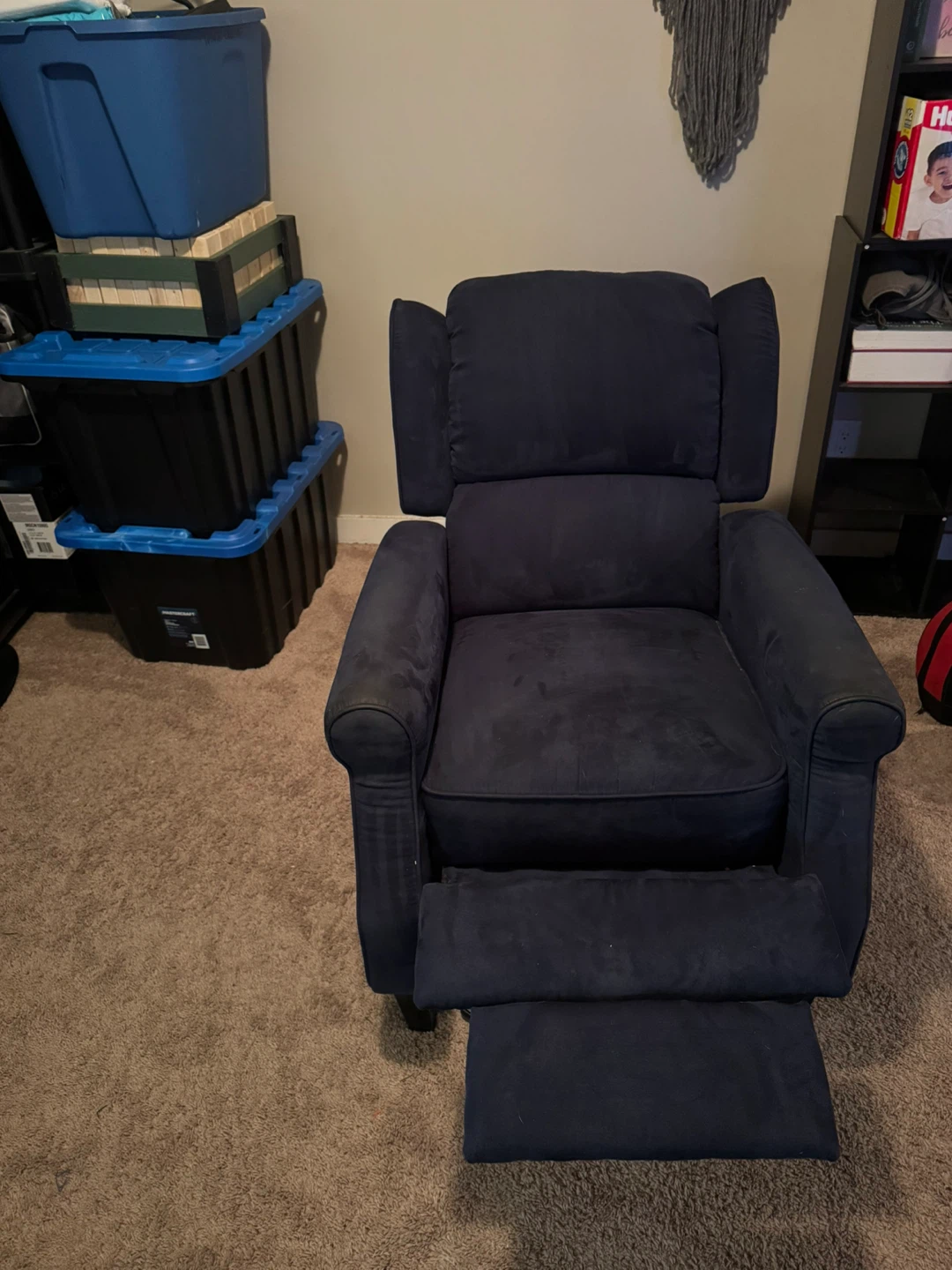 Dark Blue Power Recliner Chair