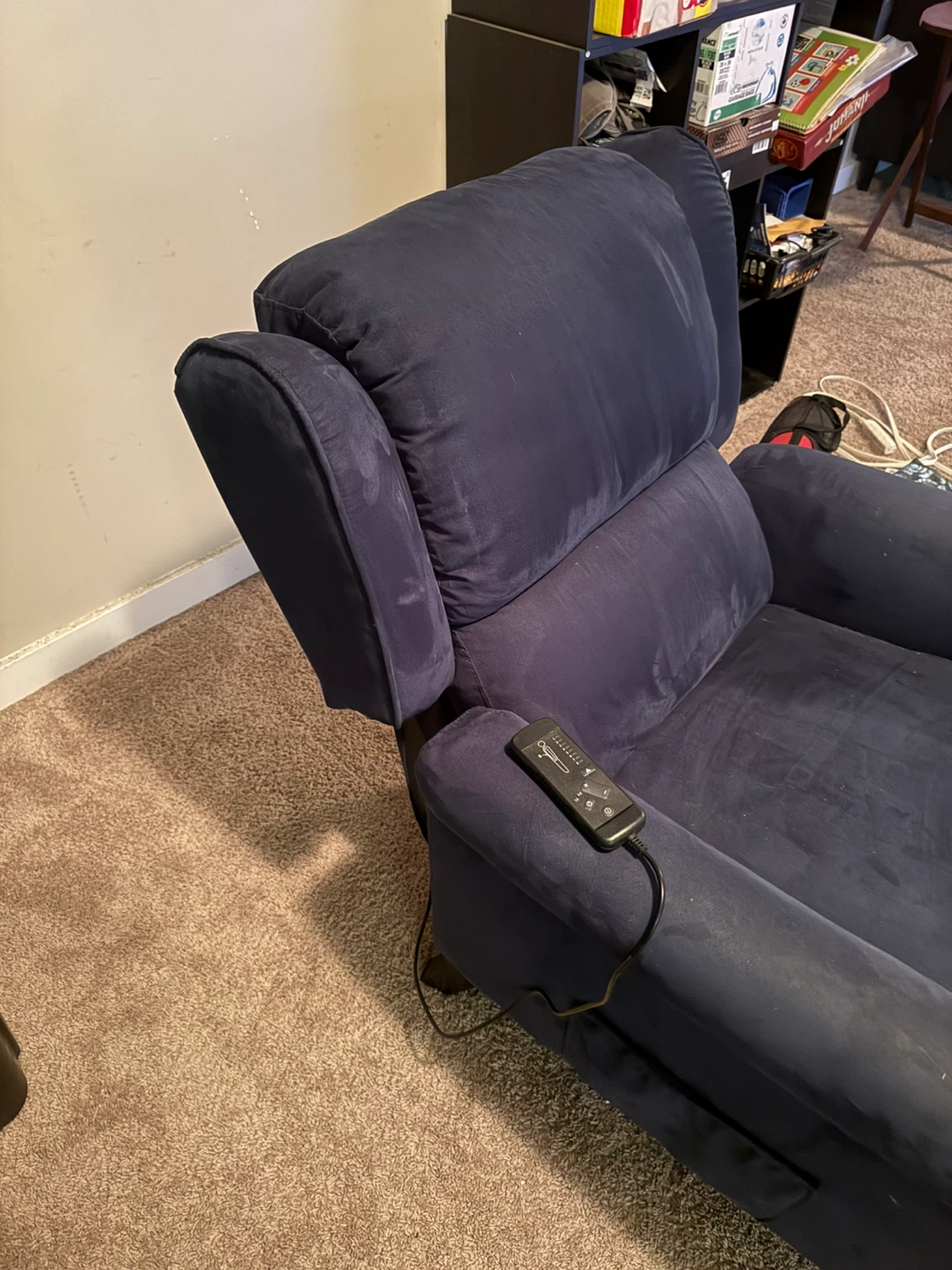 Dark Blue Power Recliner Chair - photo 2